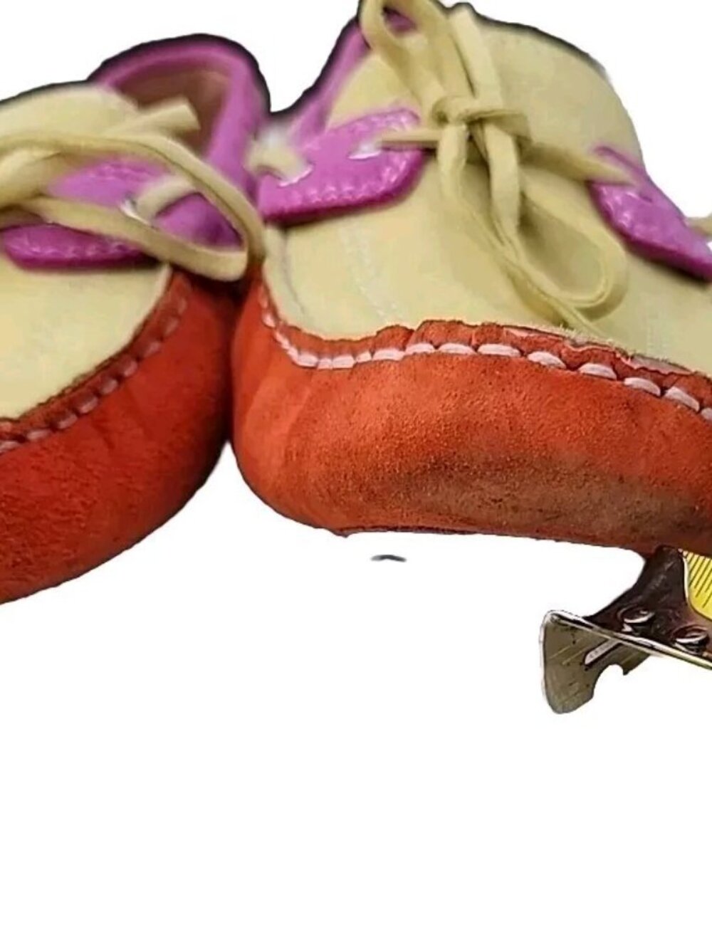 Vaneli Portugal Colorblock Pink Genuine Suede Mocassin Driving Comfy Shoes Sz8M - Picture 11 of 12